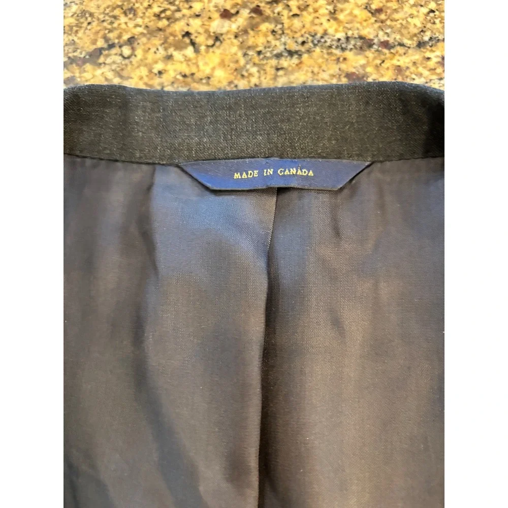 Brooks Brothers Brooksease Mens 50L‎ Gray 100% Wool Blazer Jacket Made in Canada